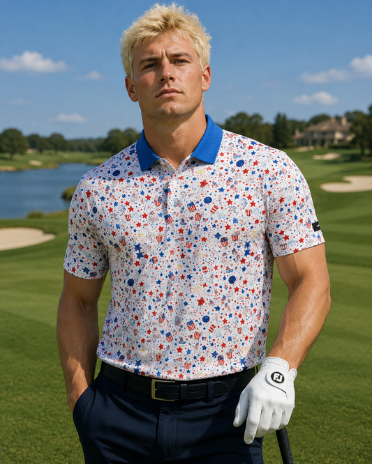 4th of July Party Performance Golf Polo