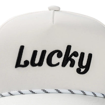 White Cursive Hat