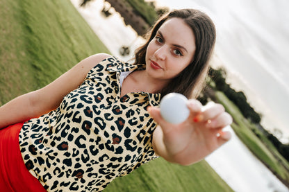 Womens Cheetah Leopard Polo