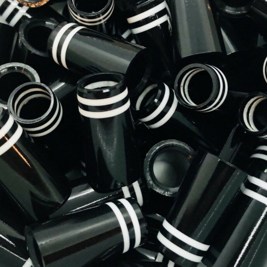 Premium Quality Iron Ferrules Black w/ Double White Rings 1”