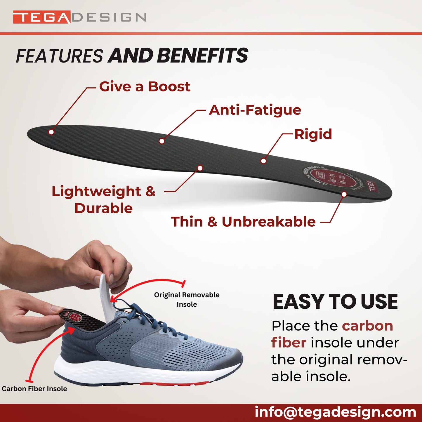 Semi-Rigid Carbon Fiber Insole (1.1 mm)