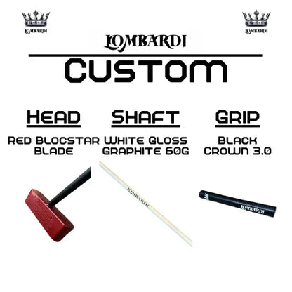 Lombardi Golf Custom Red Blocstar Blade Golf Putter - GOLF LEAGUE