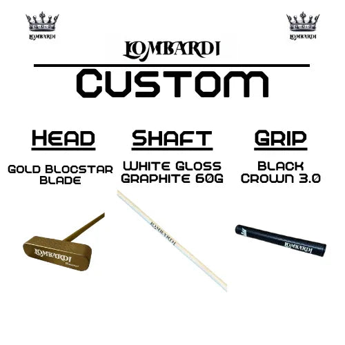Lombardi Golf Custom Gold Blocstar Blade Golf Putter - GOLF LEAGUE