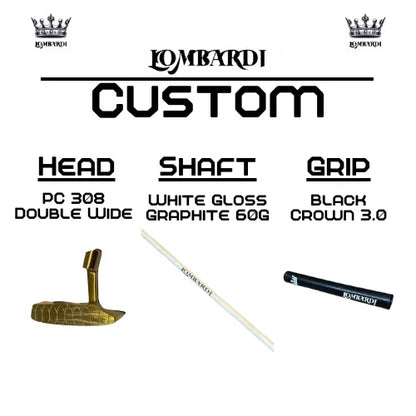 Lombardi Golf Custom Gold PC-308 Double Wide Blade-Golf Putter - GOLF LEAGUE