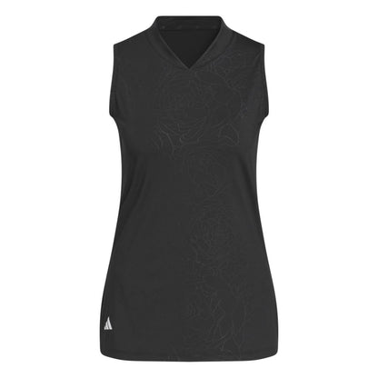 Adidas Women's Embossed Sleeveless Polo 2023 - Black