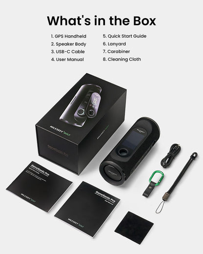 MILESEEY GeneSonic Pro Golf Speaker with Detachable GPS Rangefinder Handheld, 43000+ No Subscription Preloaded Courses, View & Audible Distances,Touchscreen, 15H Battery, Magnetic, Waterproof,Hazard