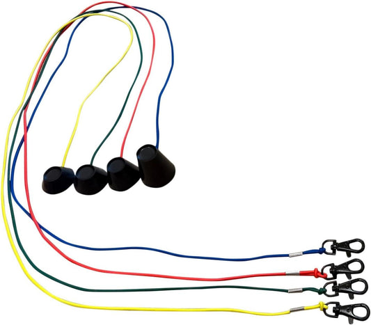 3FT Golf Simulator Tees - Durable Silicone Sim Tees with Bungee Cord and Swivel Clip