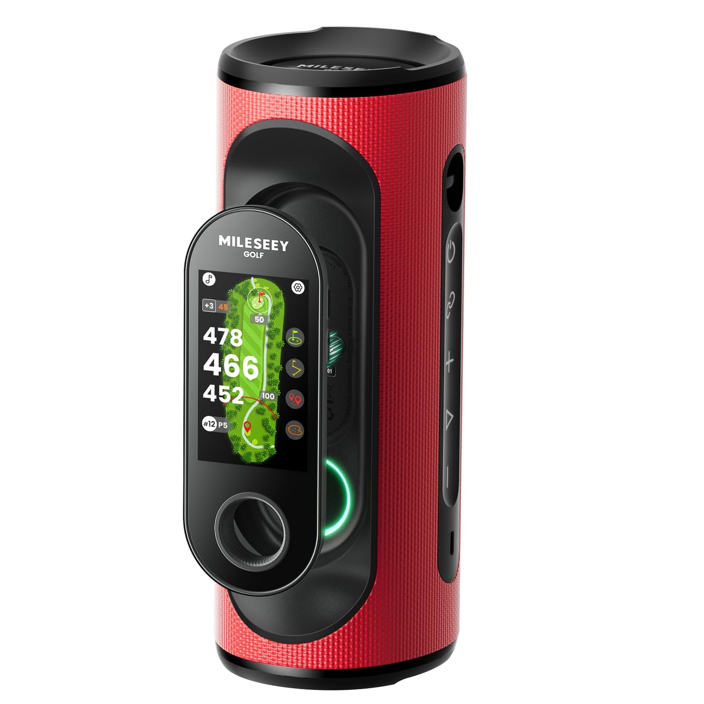 MILESEEY GeneSonic Pro Golf Speaker with Detachable GPS Rangefinder Handheld, 43000+ No Subscription Preloaded Courses, View & Audible Distances,Touchscreen, 15H Battery, Magnetic, Waterproof,Hazard