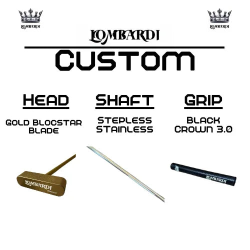 Lombardi Golf Custom Gold Blocstar Blade Golf Putter - GOLF LEAGUE
