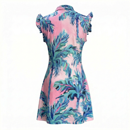 Playmaker Palm Women's Tropical Golf Dress | Sleeveless Performance Golf Dress