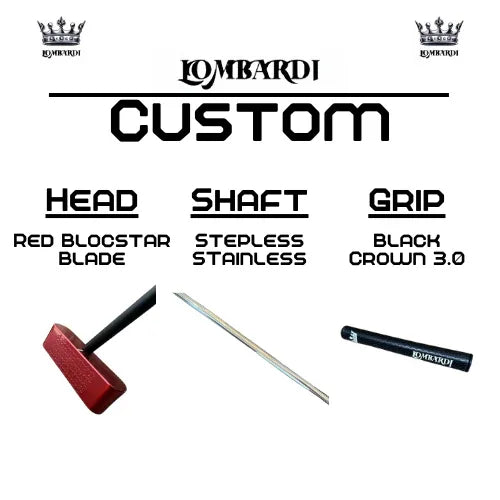 Lombardi Golf Custom Red Blocstar Blade Golf Putter - GOLF LEAGUE