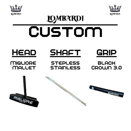 Lombardi Golf Custom Black Migliore Mallet Golf Putter - GOLF LEAGUE