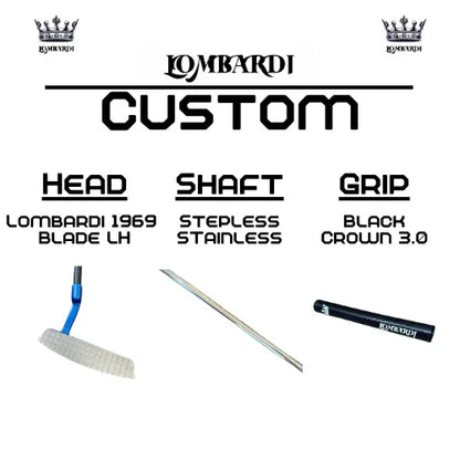 Lombardi Golf Custom Blue 1969 Double Wide Blade Left Hand Golf Putter - GOLF LEAGUE