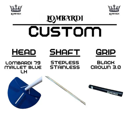 Lombardi Golf Custom Blue 79 Left-Handed Mallet Golf Putter - GOLF LEAGUE