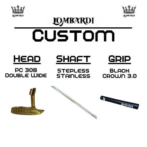 Lombardi Golf Custom Gold PC-308 Double Wide Blade-Golf Putter - GOLF LEAGUE