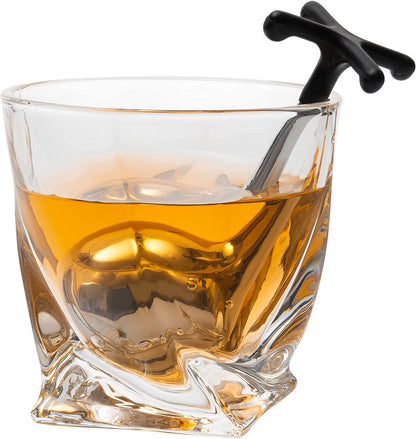 Golf Stick Shaped Stainless Steel Whiskey Stones, Whiskey Rocks, Great for Entertaining Guests, 2 Stones Rocks Cubes for Whiskey, Bourbon Vodka, Scotch, Metal Chillers Golf Gifts for Dad