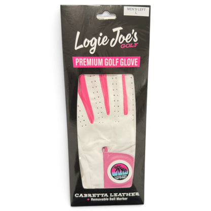 Logie Joe's Cabretta Leather Golf Glove | Premium Golf Glove with Magnetic Ball Marker | Left & Right Hand | Standard & Cadet Sizes