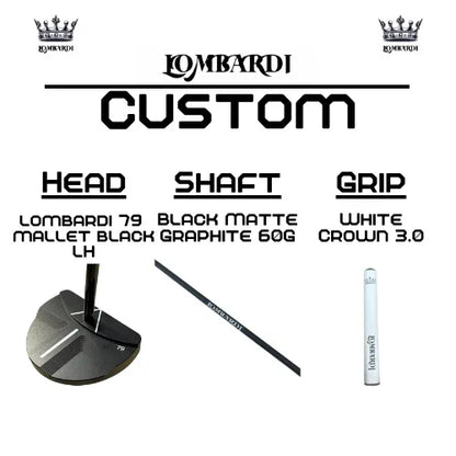 Lombardi Golf Custom Black 79 Mallet Left-Handed Golf Putter - GOLF LEAGUE