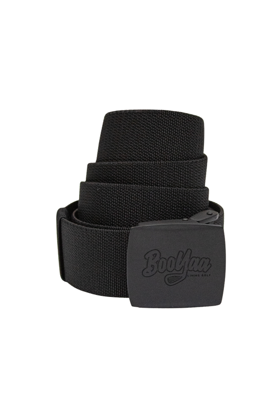 BooYaa Belt - Adjustable Black Stretch with Black Alloy Buckle