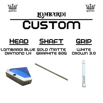 Lombardi Golf Custom Blue Diamond Left Hand Mallet Golf Putter - GOLF LEAGUE