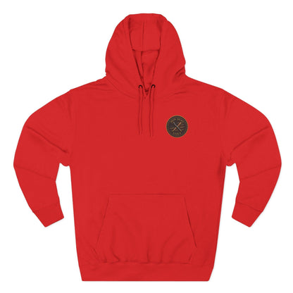 Iron Sight Golf Logo Hoodie — Vintage American Flag Golf Emblem