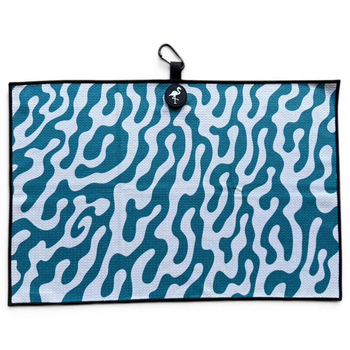 Coral Bloom Golf Towel | 24” x 16” Microfiber Towel | Magnetic Clip & Carabiner | Premium Golf Accessory