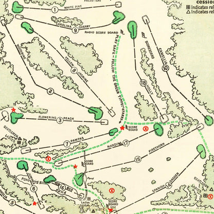 Vintage Map of Augusta National Golf Course, 1954