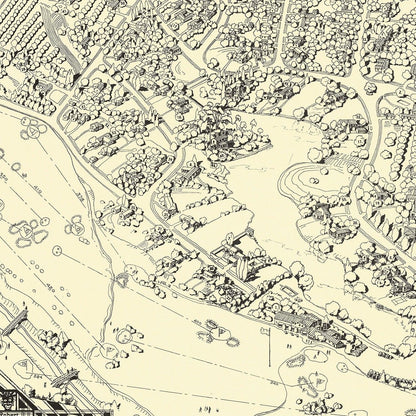 Vintage Map of Toluca Lake Lakeside Golf Course, 1936