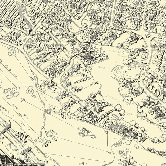 Vintage Map of Toluca Lake Lakeside Golf Course, 1936