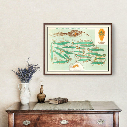 Vintage Map of Arrowhead Country Club, 1960