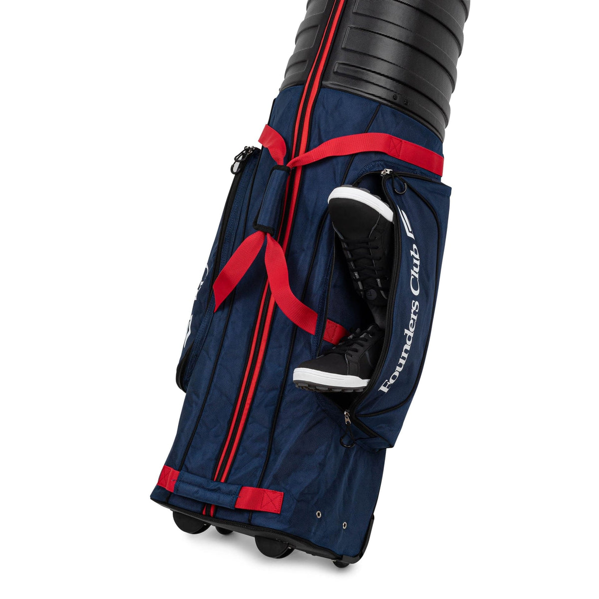 Founders Club Golf Travel Bag with Wheels - Lightweight Travel Cover & Case for Airlines - Club Protection with ABS Hard Top & Standup Pole Stiffening System