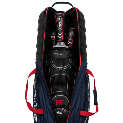 Founders Club Golf Travel Bag with Wheels - Lightweight Travel Cover & Case for Airlines - Club Protection with ABS Hard Top & Standup Pole Stiffening System