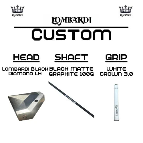 Lombardi Golf Custom Black Diamond Left-Hand Mallet Golf Putter - GOLF LEAGUE