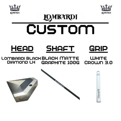 Lombardi Golf Custom Black Diamond Left-Hand Mallet Golf Putter - GOLF LEAGUE