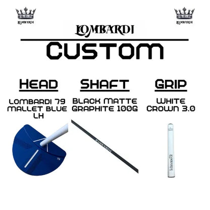 Lombardi Golf Custom Blue 79 Left-Handed Mallet Golf Putter - GOLF LEAGUE