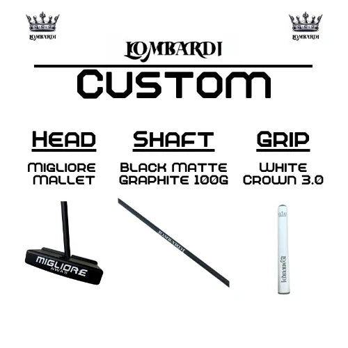 Lombardi Golf Custom Black Migliore Mallet Golf Putter - GOLF LEAGUE