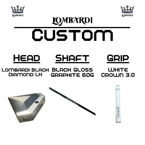 Lombardi Golf Custom Black Diamond Left-Hand Mallet Golf Putter - GOLF LEAGUE