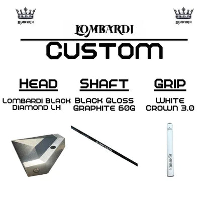 Lombardi Golf Custom Black Diamond Left-Hand Mallet Golf Putter - GOLF LEAGUE