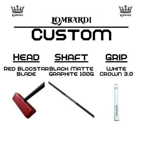 Lombardi Golf Custom Red Blocstar Blade Golf Putter - GOLF LEAGUE