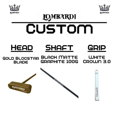 Lombardi Golf Custom Gold Blocstar Blade Golf Putter - GOLF LEAGUE