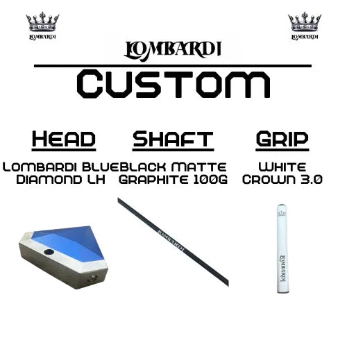 Lombardi Golf Custom Blue Diamond Left Hand Mallet Golf Putter - GOLF LEAGUE