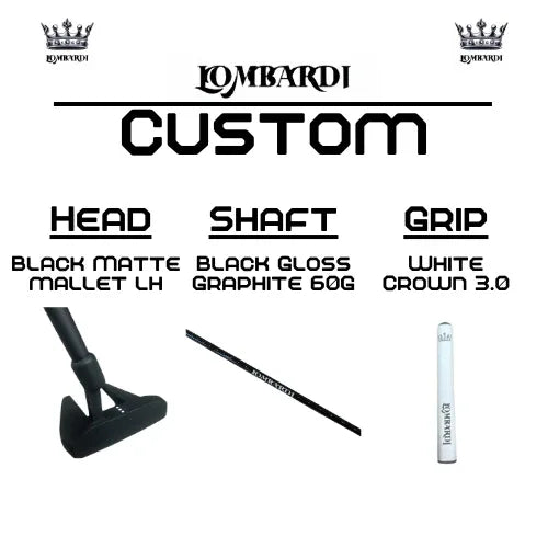 Lombardi Golf Custom Black Matte Left Hand Mallet Golf Putter - GOLF LEAGUE