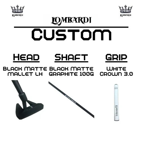 Lombardi Golf Custom Black Matte Left Hand Mallet Golf Putter - GOLF LEAGUE