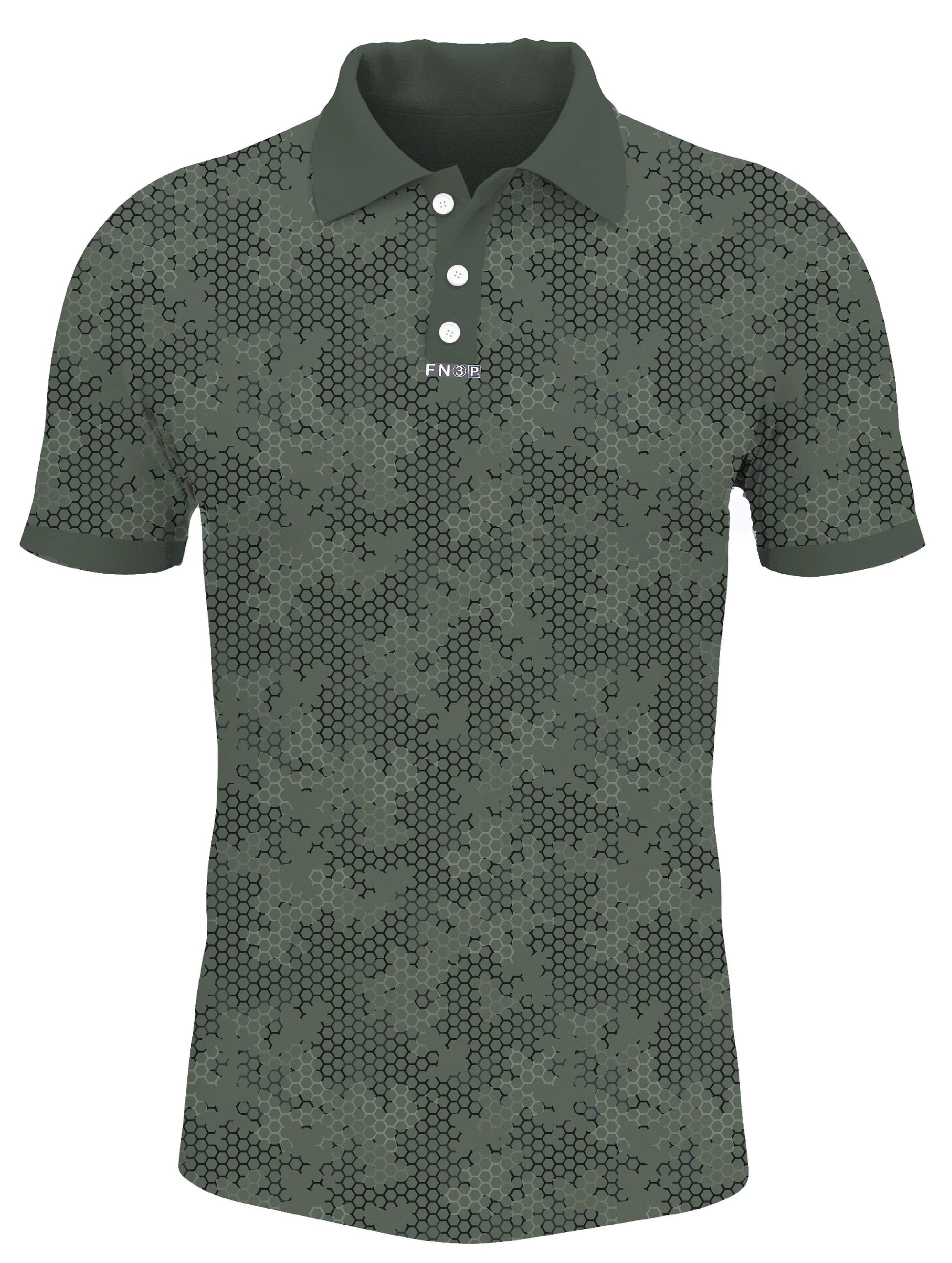 9.POLO_HoneyCombCamo_Olive - GOLF LEAGUE