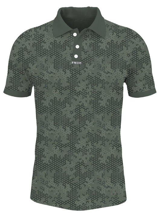 9.POLO_HoneyCombCamo_Olive - GOLF LEAGUE