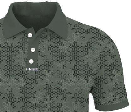9.POLO_HoneyCombCamo_Olive_CLOSE - GOLF LEAGUE