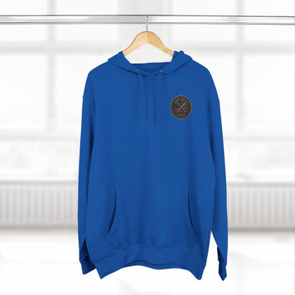 Iron Sight Golf Logo Hoodie — Vintage American Flag Golf Emblem