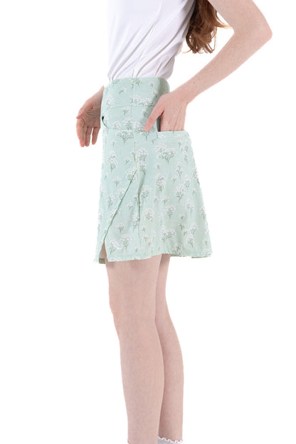 Misty Jade Notch Hem Skirt
