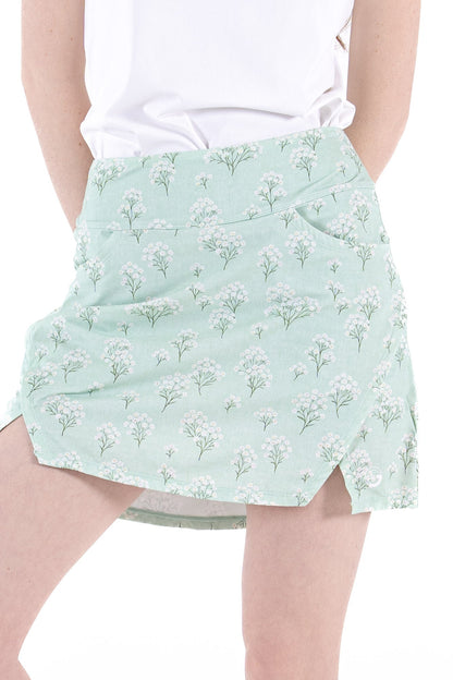 Misty Jade Notch Hem Skirt