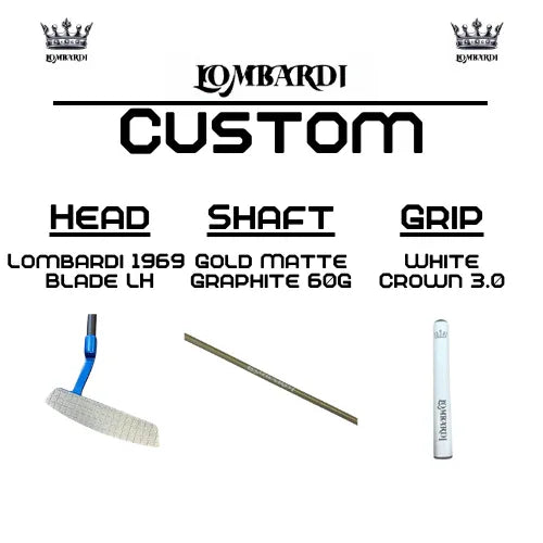 Lombardi Golf Custom Blue 1969 Double Wide Blade Left Hand Golf Putter - GOLF LEAGUE